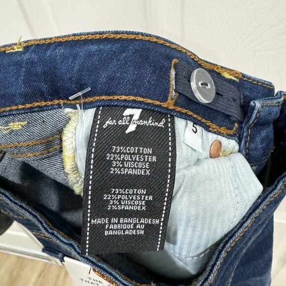 7 For All Mankind Girl's Distressed Cuffed Bermuda Denim‎ Jean Shorts size 5 - Picture 7 of 9